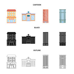 Isolated object of municipal and center icon. Collection of municipal and estate vector icon for stock.