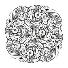 Vector abstract black and white motif