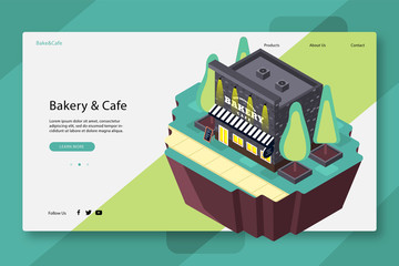 Creative web page template - Bakery and cafe