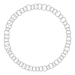 Wreath, circle frame. Decoration for greeting card, scrapbooking and design. Illustration isolated on white background.
