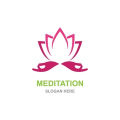 Meditation yoga logo template