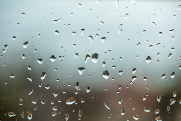rainy days ,rain drops on the window surface