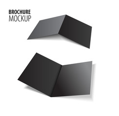 Magazine, booklet, postcard, flyer, business 3d black card or brochure mockup template isolated on white.