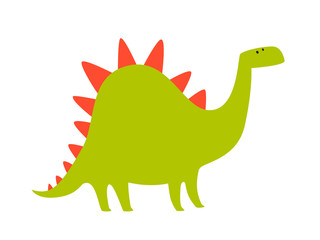 Dinosaur vector illustration. Cute happy dino cartoon print isolated on white background
