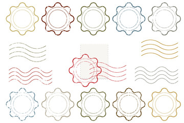 Blank postal stamps set.illustration vector