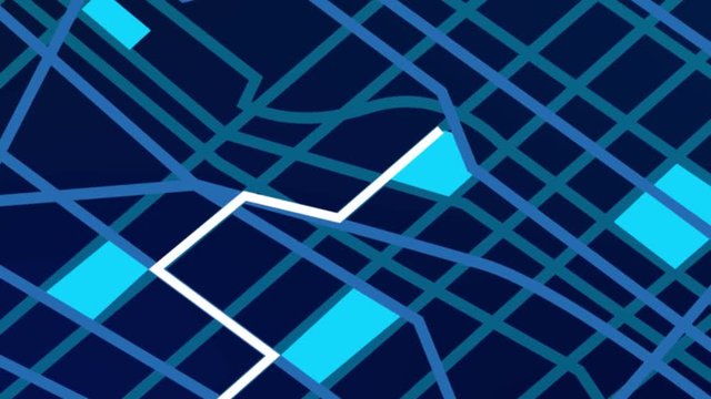 Road map and destination point as concept. 4K video animation.