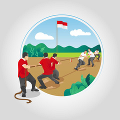 Indonesia Independence Tug Of War Games