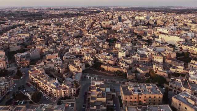 Zurrieq, Malta, Europe, flying over the town, aerial hyperlapse shot using a drone
