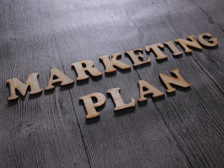 Naklejka premium Marketing Plan, Business Motivational Words Quotes Concept