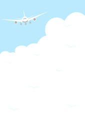 飛行機　青空　雲