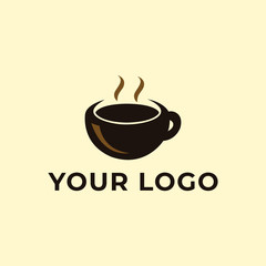minimalist coffee, tea, drink cup logo template
