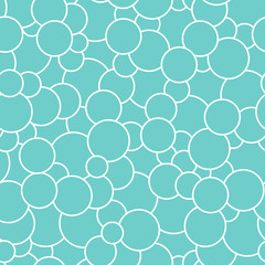 Vector illustration. Seamless pattern of soap bubbles of the color of the sea wave.