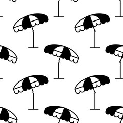 Beach Umbrella Icon Seamless Pattern