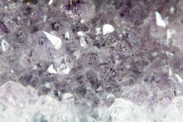 Quartz also called deep quartz photographed in studio in front of black background in Marco mode 
