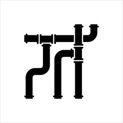 Pipe Icon, Pipe Fitting Icon, Water, Gas, Oil Pipeline, Plumbing Work