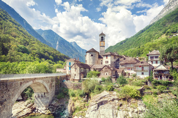 Fototapeta na wymiar Traveling to beautiful Switzerland in summer