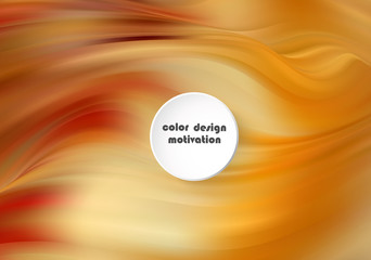 Liquid waves abstract composition. Orange yellow background with wave lines. Trendy webpage template with liquid shape concept.