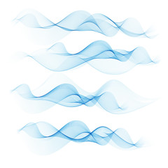 Abstract blue wave on a transparent background in a cage.