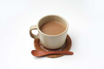 ホット ミルク コーヒー カフェ ラテ 白背景