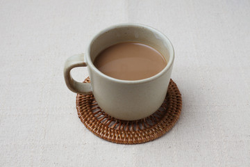 ホット ミルク コーヒー カフェ ラテ テーブルクロス