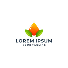 Green leaf with water drop