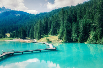 Lac de La Rosière - Courchevel - mountain lake in the European Alps