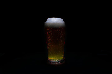 A glass of cold beer in the Friday bar