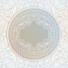 Floral ornate decorative pastel colored emblem