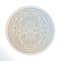 Floral ornate decorative pastel colored emblem