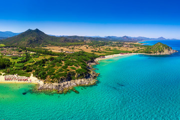 Cala Sinzias beach near Costa Rei on Sardinia island, Sardinia, Italy