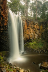 Trentham Falls, one of the longest single drop waterfalls in Victoria, plunging some 32 Metres over ancient basalt columns.