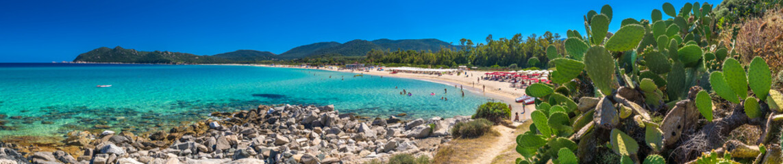 Fototapeta na wymiar Cala Sinzias beach near Costa Rei on Sardinia island, Sardinia, Italy