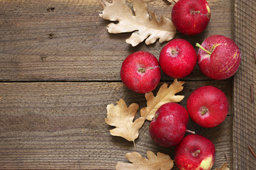 Fototapeta na wymiar Autumn composition with red apples