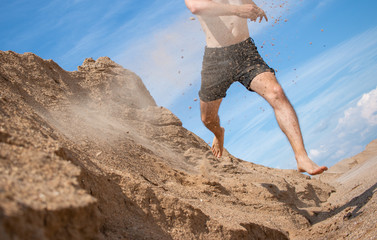 man on a rock