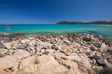 Cala Sinzias beach near Costa Rei on Sardinia island, Sardinia, Italy