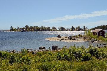 Die Bucht von Spikarö auf der Insel Alnön Schweden