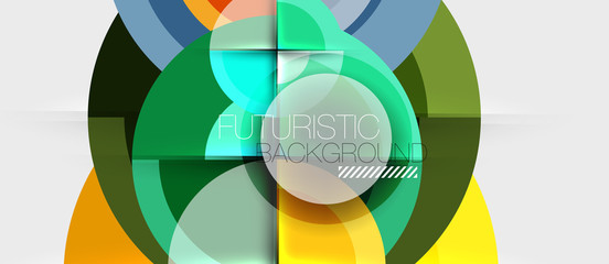 Fototapeta premium Geometric design abstract background - circles