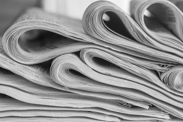 Newspapers close-up, the concept of world news