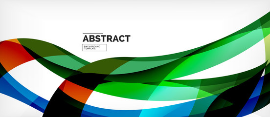 Colorful wave lines abstract background, color line for business or techno presentation