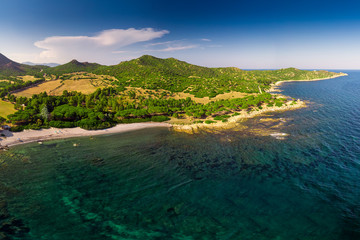 Obraz premium Porto Pirastu beach near Costa Rei on Sardinia island, Sardinia, Italy