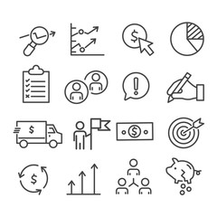 Simple set of financial, marketing minimal icon isolated. Modern outline on white background