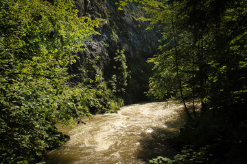 Obraz premium The river flows through the areas of the Slovak Paradise National Park