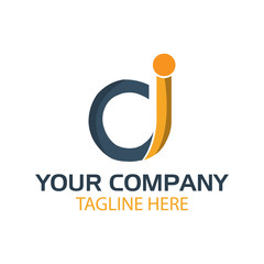 CI logo template, CI letter, flat design. vector	