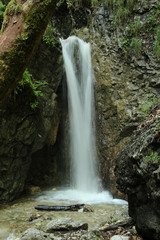 Beautiful waterfalls on the tourist trail in Slovak Paradise National Park, Slovaki
