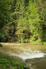 The river flows through the areas of the Slovak Paradise National Park