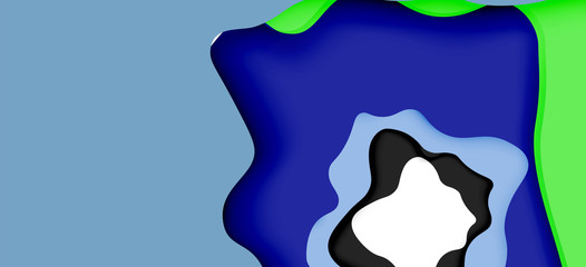 Abstract geometric pattern. 3d paper layers cut out colorful wave background. Origami cut out abstract waves for web background