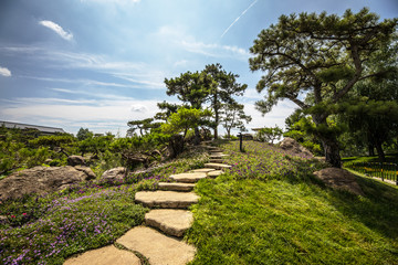 Traditional Chinese City Garden Park.