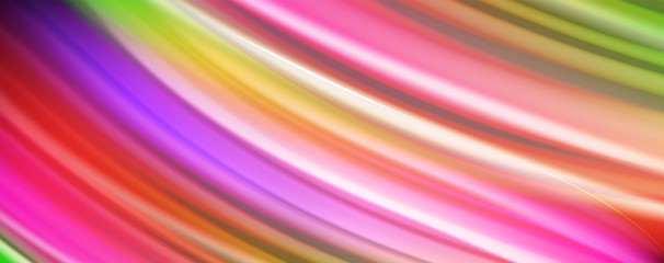 Modern rainbow liquid color flow colorful poster. Wave Liquid shape in black color background. Abstract composition