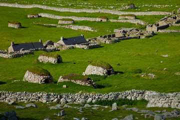 Pueblo de St. Kilda. Village Bay. Isla St. Kilda. Outer Hebrides. Scotland, UK