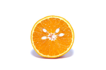 Oranges on a white background. Fruit peaches. cinnamon.